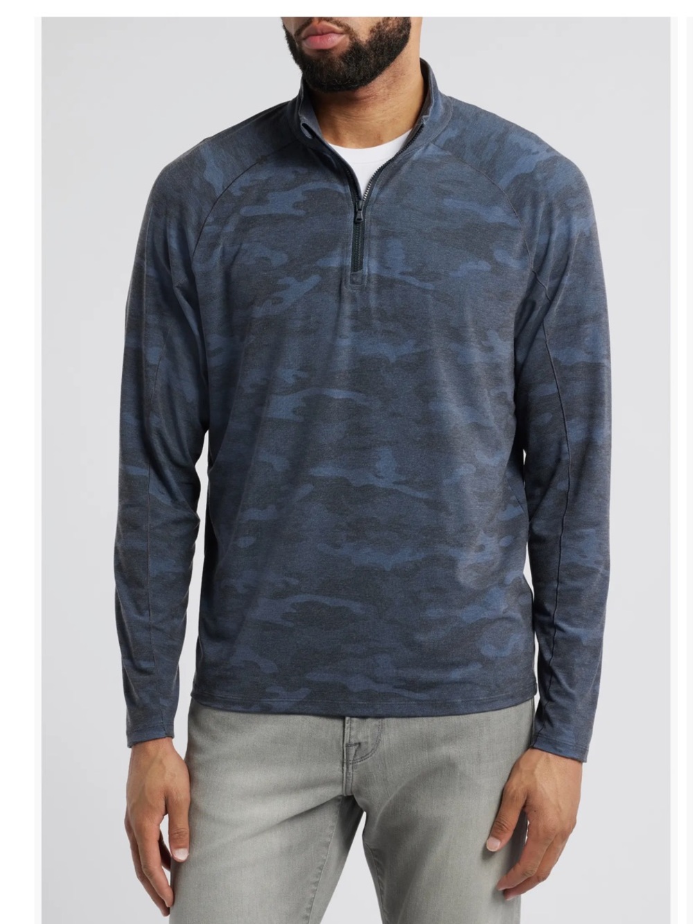 johnnie-O Patton Camo Half Zip Pullover Sz L